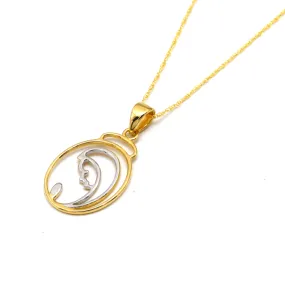 Real Gold 2 Color Mother Oval Necklace 1645 CWP 1905