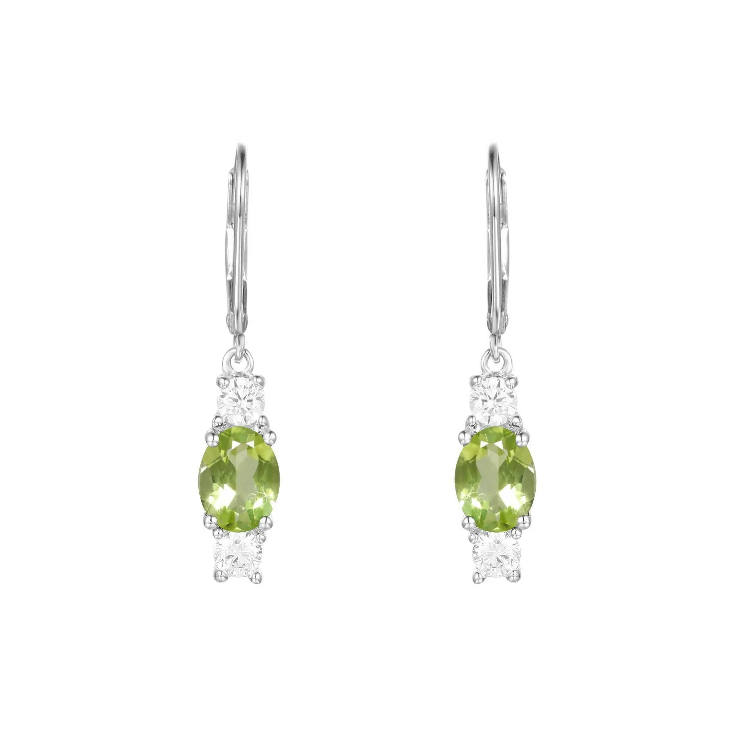 Retro Oval Natural Gemstone Silver Drop Earrings