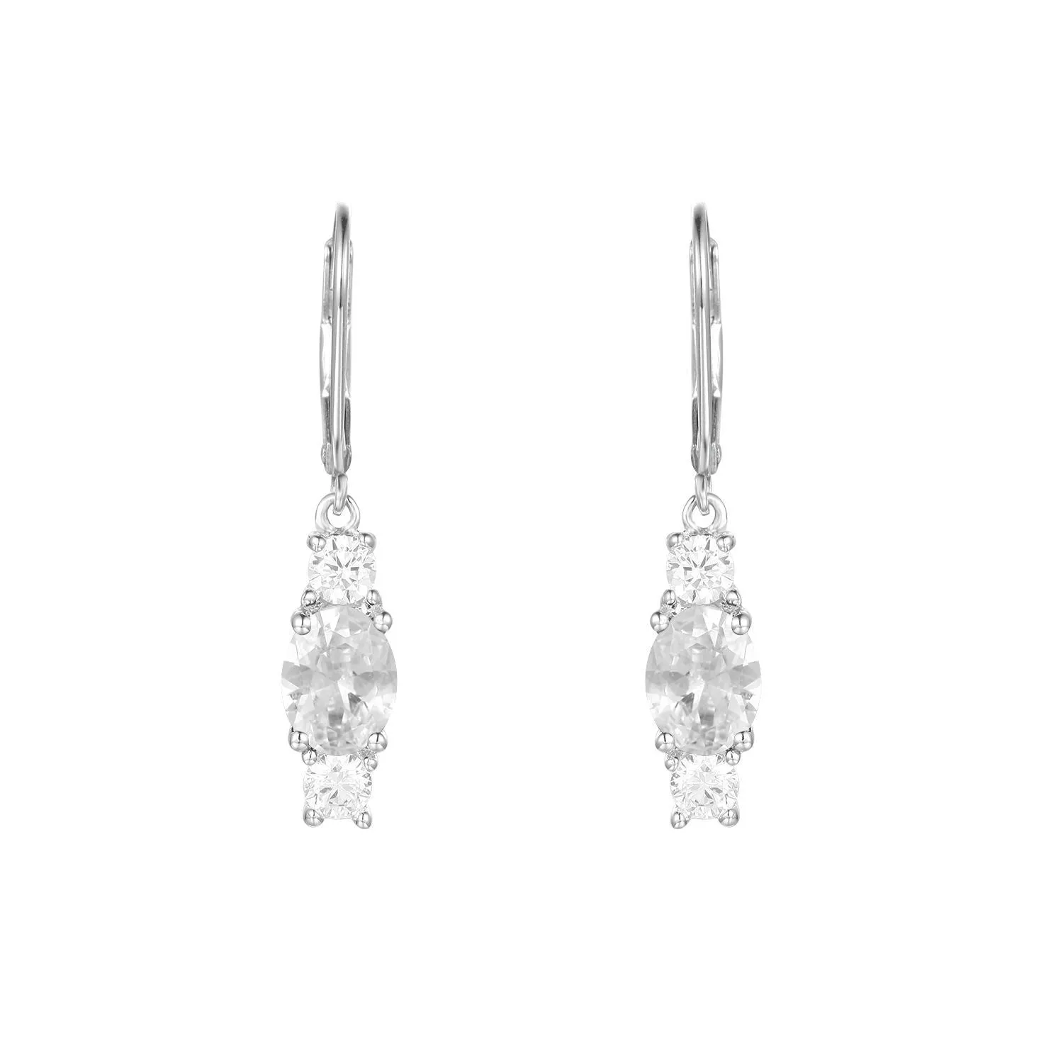Retro Oval Natural Gemstone Silver Drop Earrings