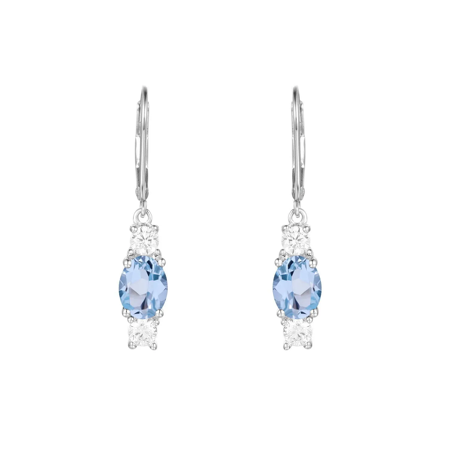 Retro Oval Natural Gemstone Silver Drop Earrings