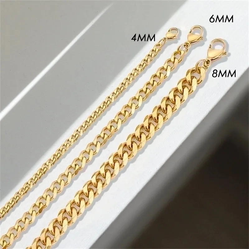 Retro Simple Twist Chain 14k Gold Plated Stainless Steel Bracelet