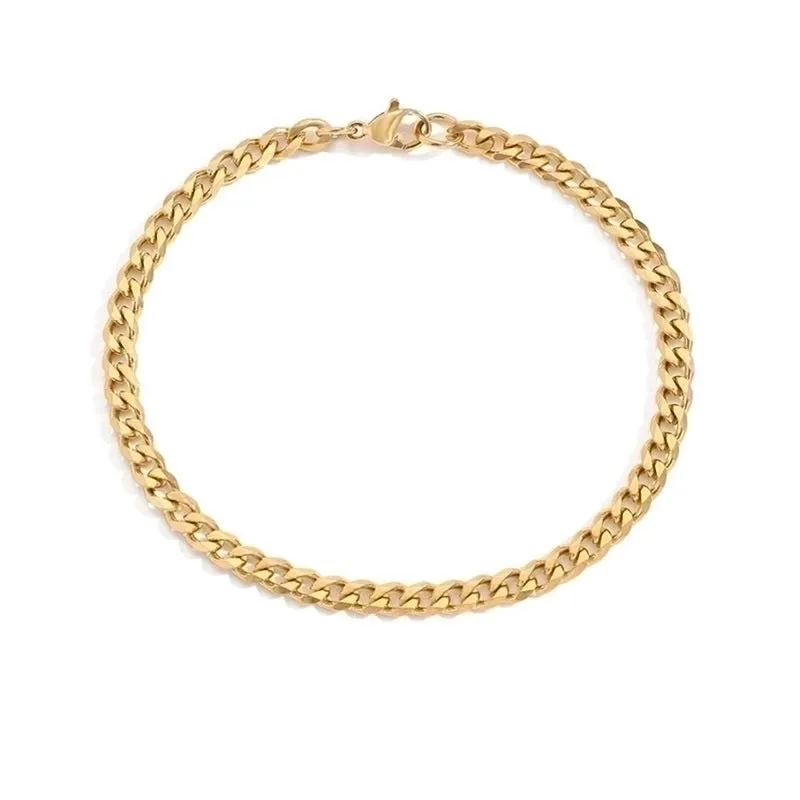 Retro Simple Twist Chain 14k Gold Plated Stainless Steel Bracelet