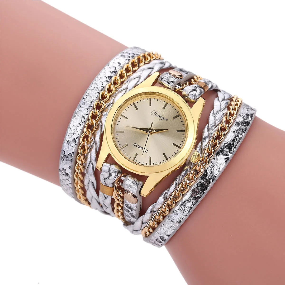 Retro Style Women's Winding Bracelet Watch Woven Serpentine British Watch Women's