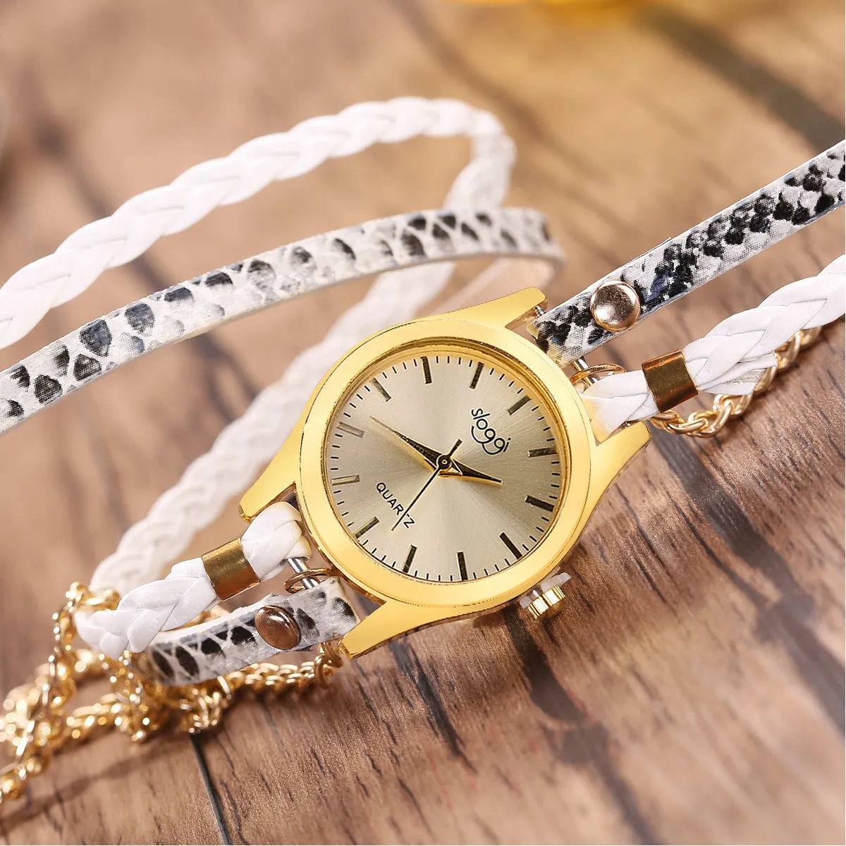 Retro Style Women's Winding Bracelet Watch Woven Serpentine British Watch Women's