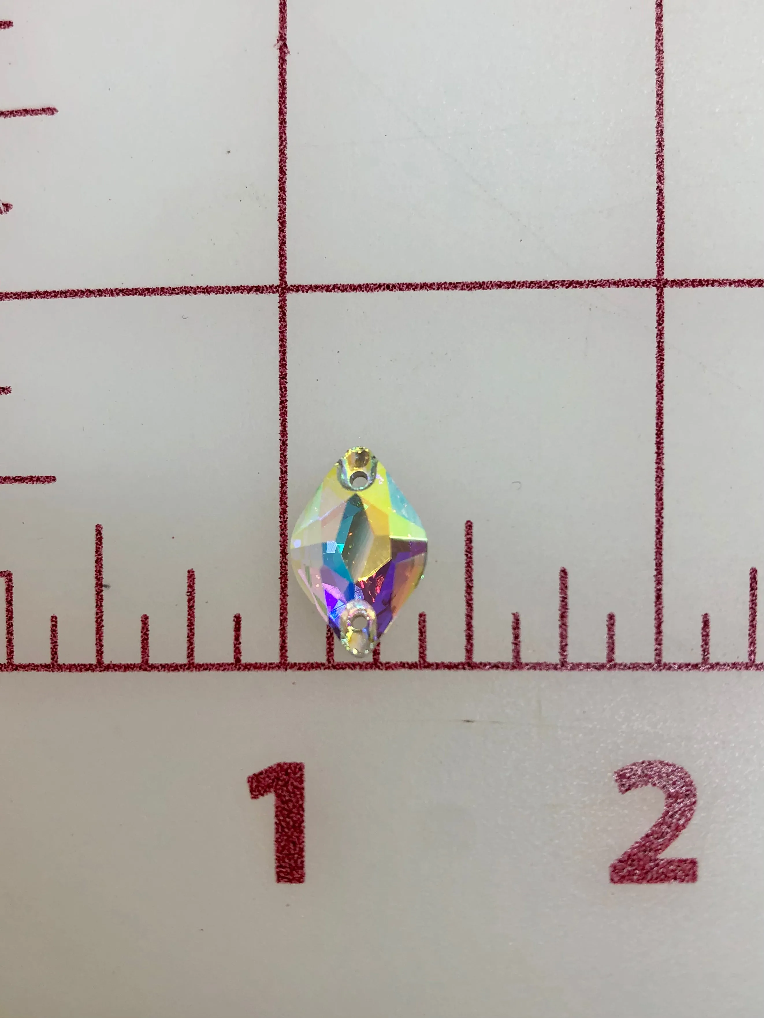 Rhinestones - 14X9mm Premium Machine-Cut Crystal AB Lemon-Shape Sew-On