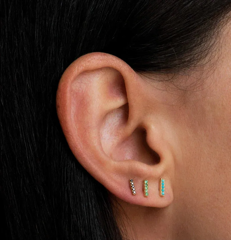 Rhodium Bar Earrings