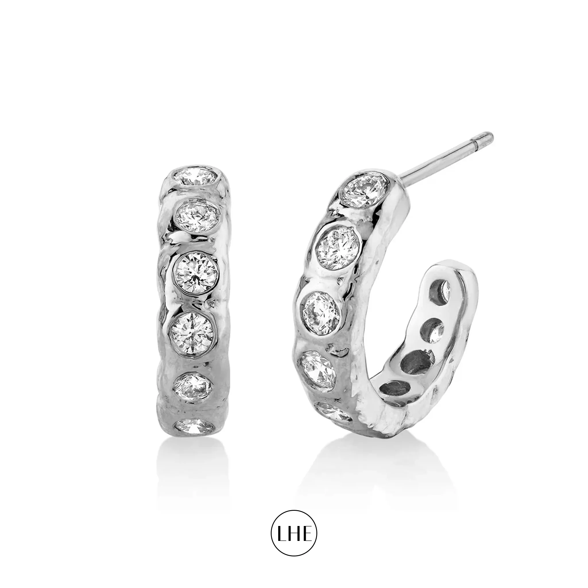 River Graduated Diamond Hoops