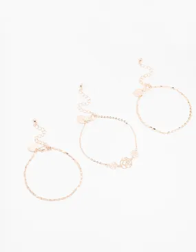 Rose Gold Bracelet 3-Pack