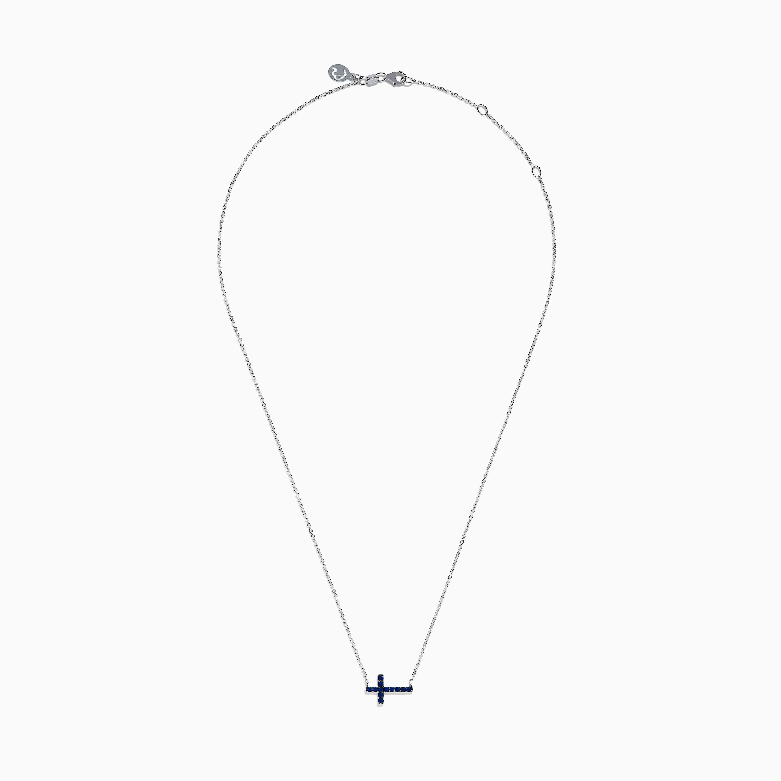 Royal Bleu 14K White Gold Sapphire Cross Necklace