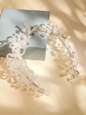 Rubans Silver Crystal Studded Tiara