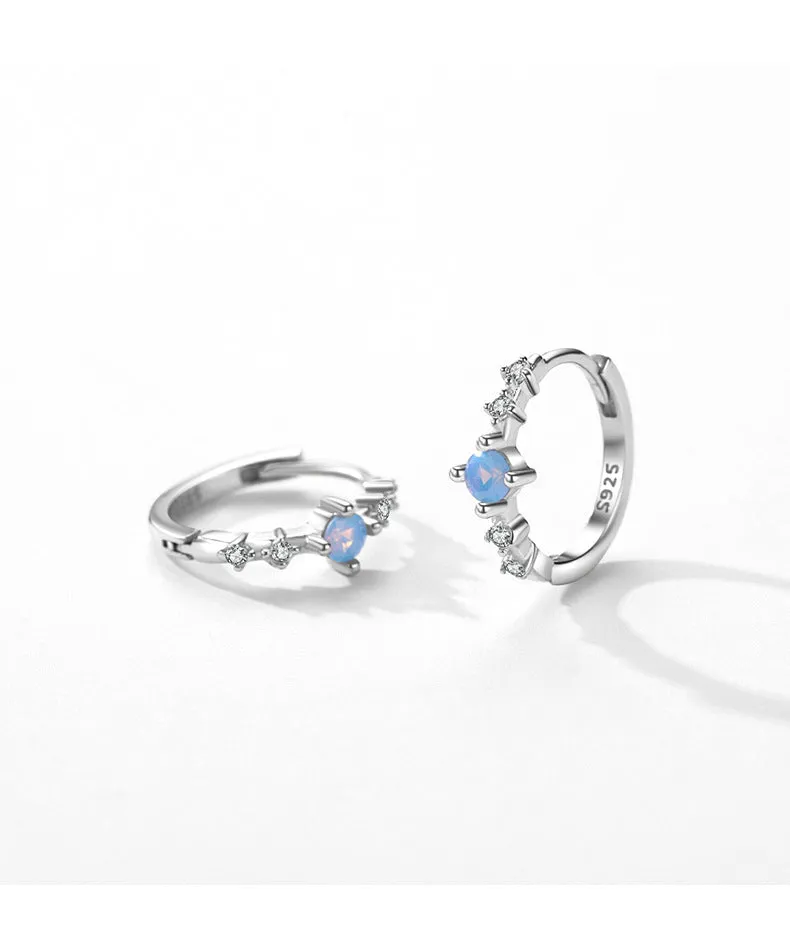 S925 Pure Silver Crystal Zircon Earrings with Unique Japanese Small Fresh Design by Planderful Collection