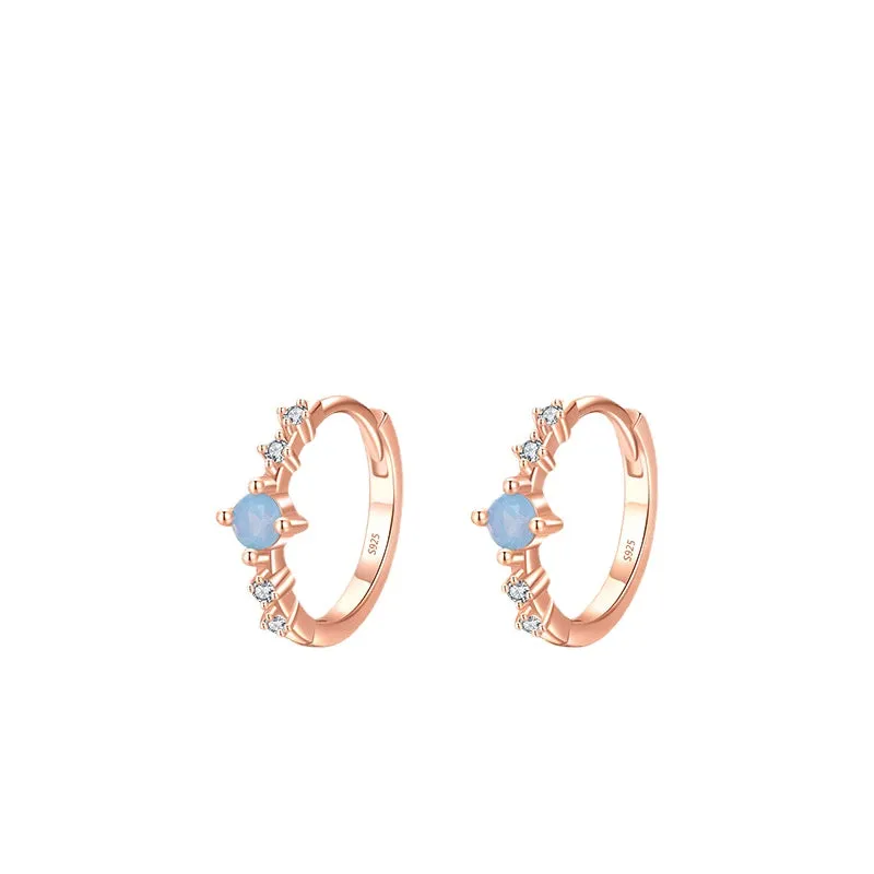 S925 Pure Silver Crystal Zircon Earrings with Unique Japanese Small Fresh Design by Planderful Collection