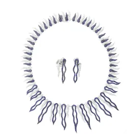 Sapphire and Diamond Necklace and Earring Set