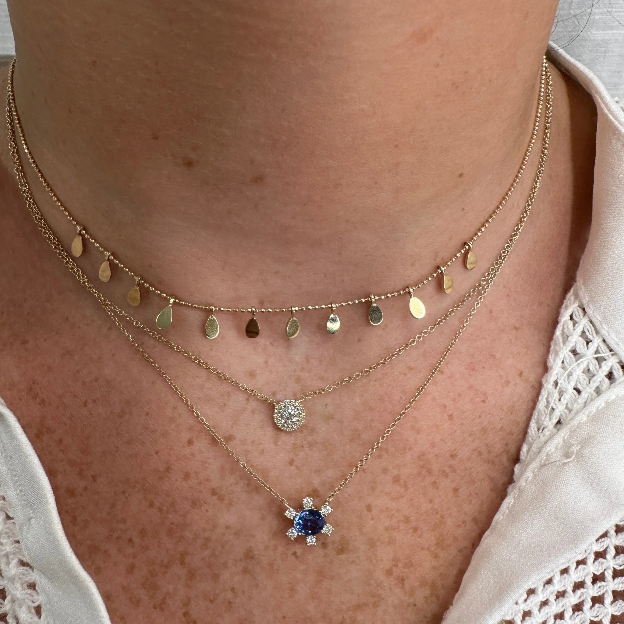 Sapphire Flower Necklace