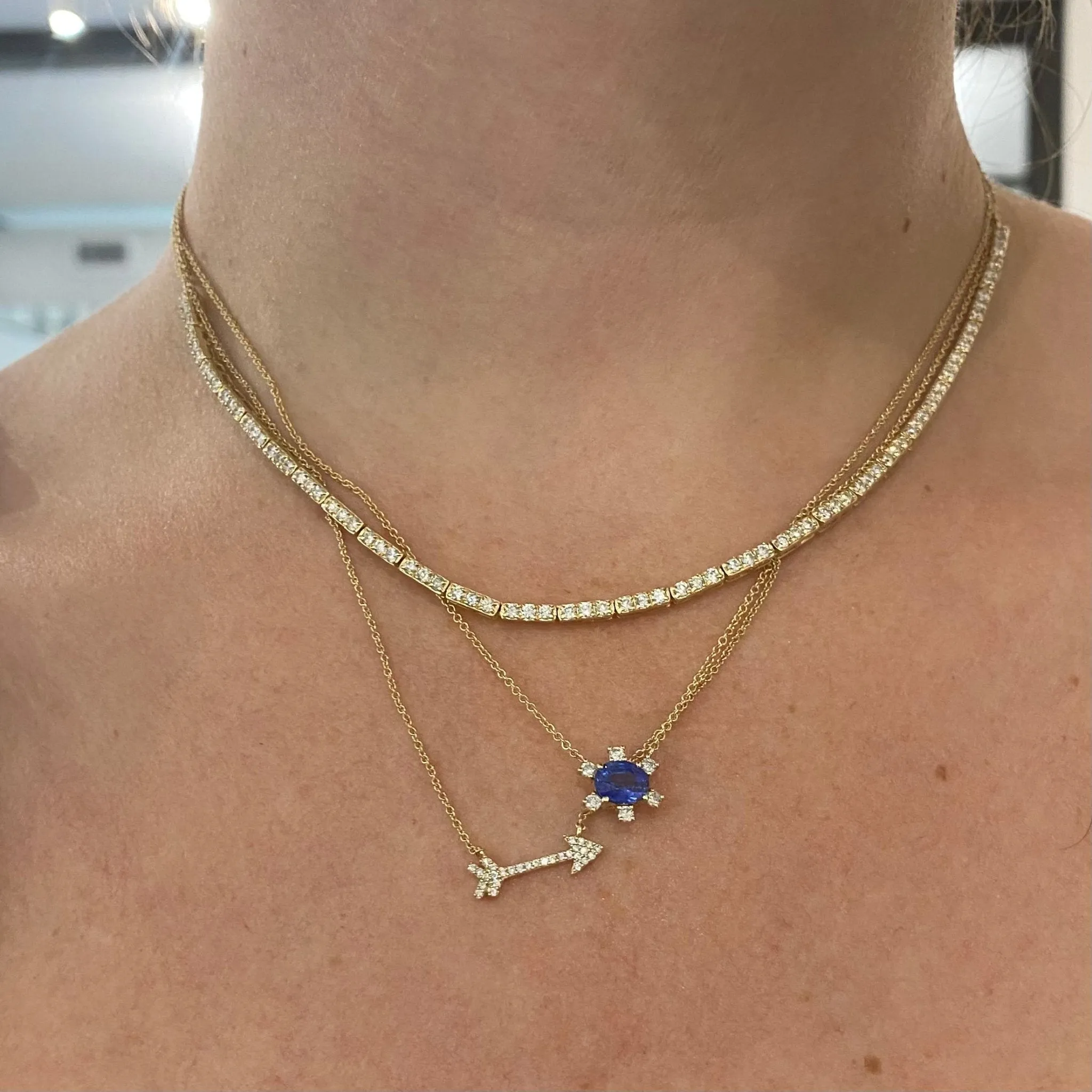 Sapphire Flower Necklace