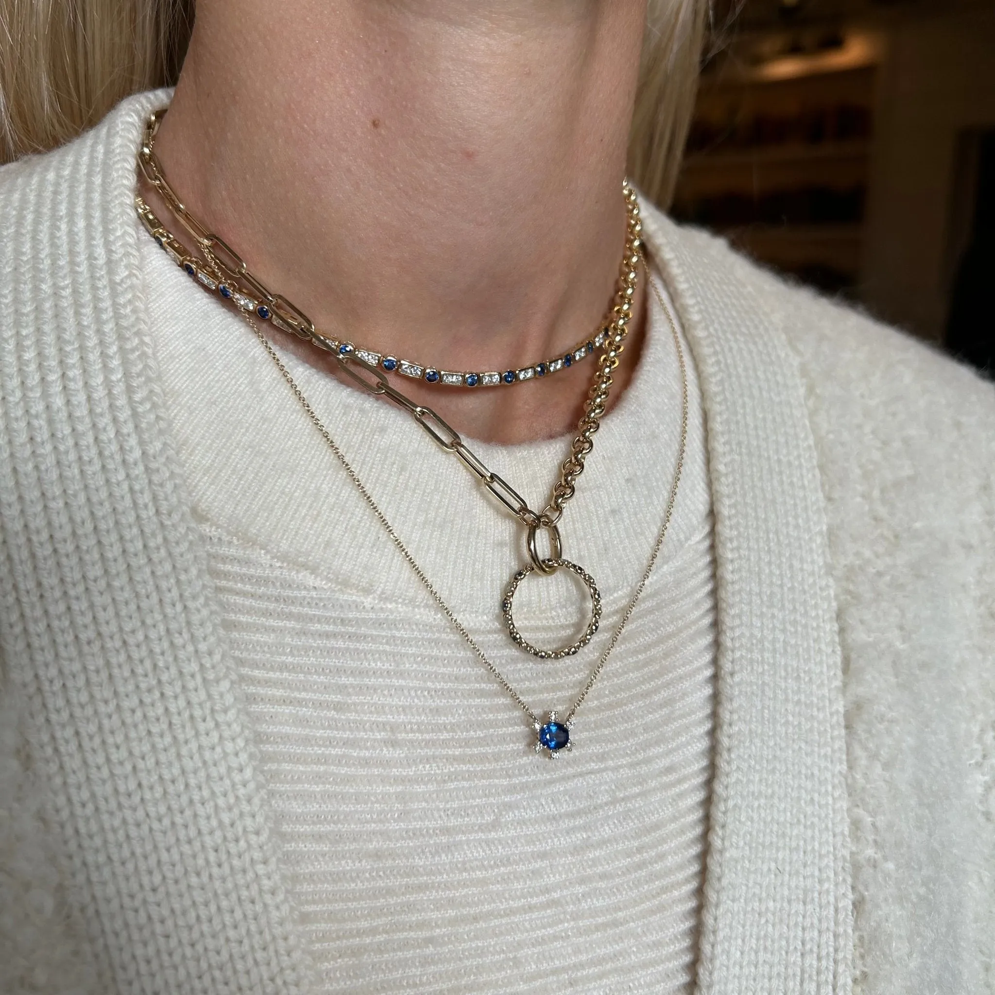 Sapphire Flower Necklace
