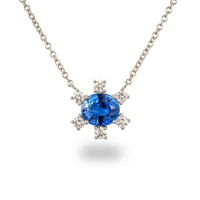 Sapphire Flower Necklace