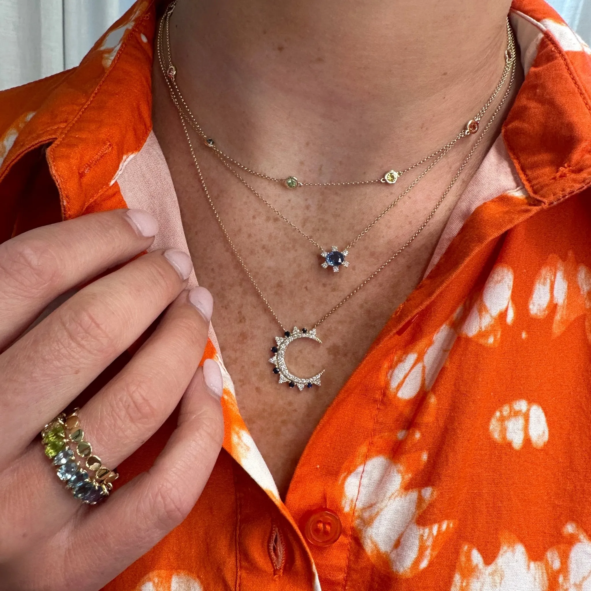 Sapphire Flower Necklace