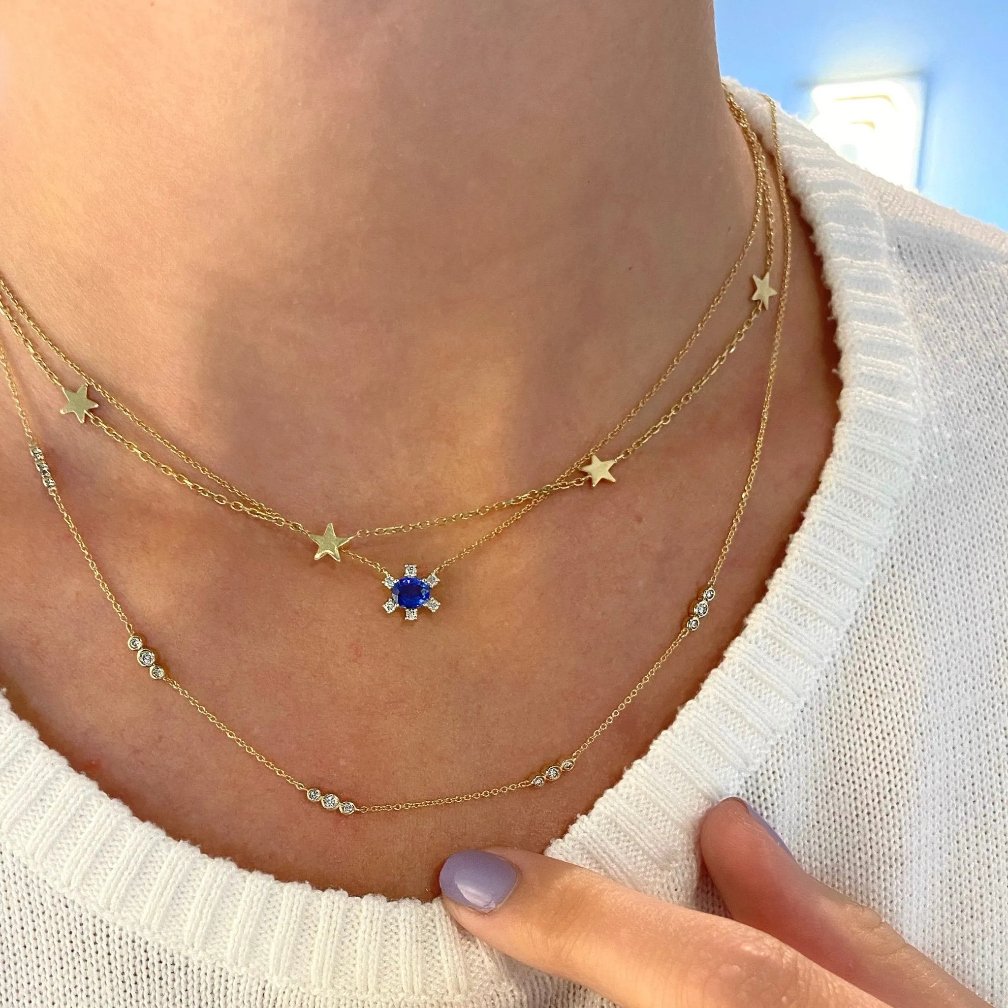 Sapphire Flower Necklace