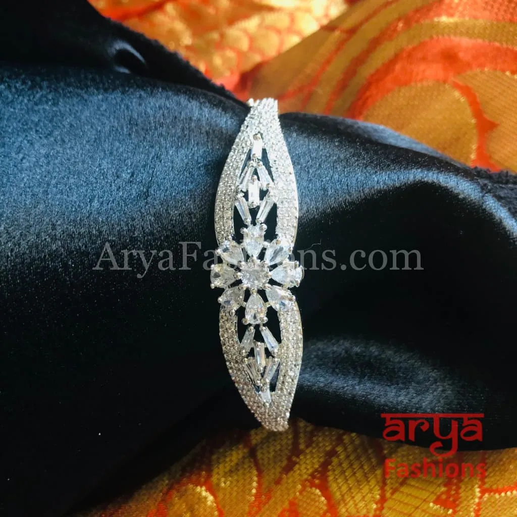 Sara Rose Gold CZ Crystal Bracelet/ Cubic Zirconia Party Bracelet