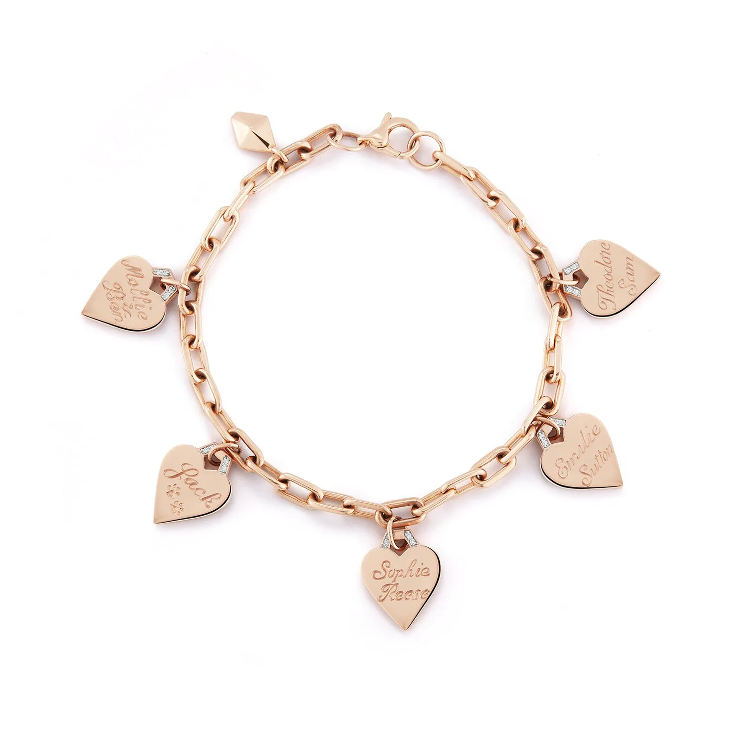SAXON 18K GOLD CHAIN LINK CHARM BRACELET