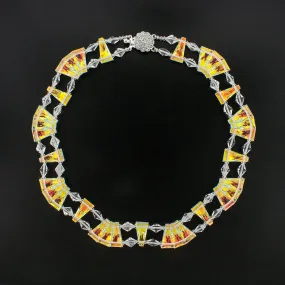Scalloped Iridescent Crystal Necklace