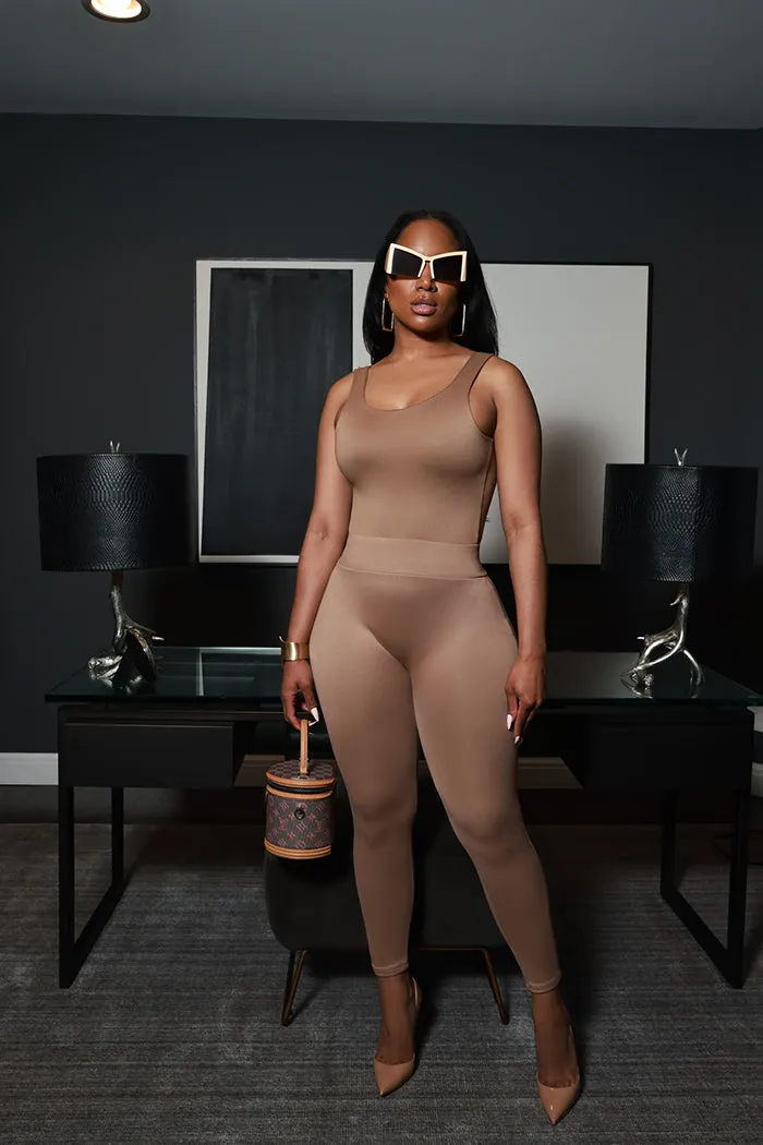 Second Skin Sculpting High Rise Leggings - Latte