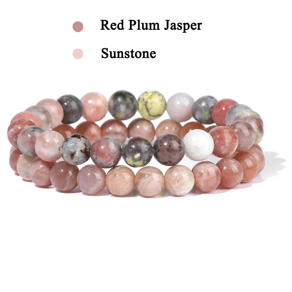 Set Bracelet Couples Distance Black White Natural Lava Stone Tiger Eye Beaded Yoga Bracelets for Men Women Elastic Rope Jewelry