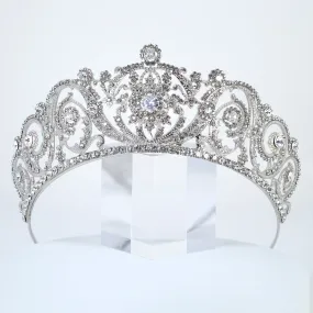 Shimmering Majesty Big Cubic Zirconia Queen Tiara , Rhinestone Bridal Crown Tiara, Crystal Wedding Tiara, Crystal Wedding Crown, Tiara Bride