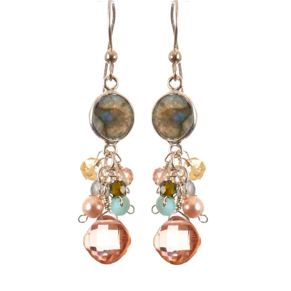 Sienna Bezel and Square Gem Earrings