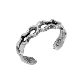 Silver 925 Open Wave Adjustable Toe Ring
