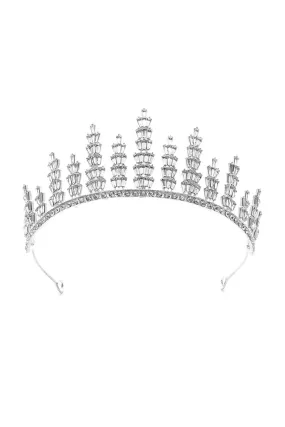 Silver Crystal Tiara For Women