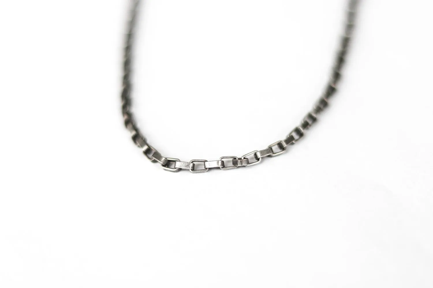 Silver links chain necklace for men, men's necklace, elongated cable chain, gift for him, minimalist mens jewelry, for man, fathers day gift