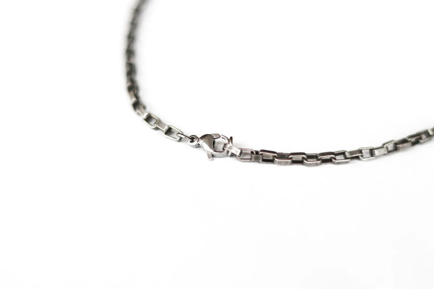 Silver links chain necklace for men, men's necklace, elongated cable chain, gift for him, minimalist mens jewelry, for man, fathers day gift