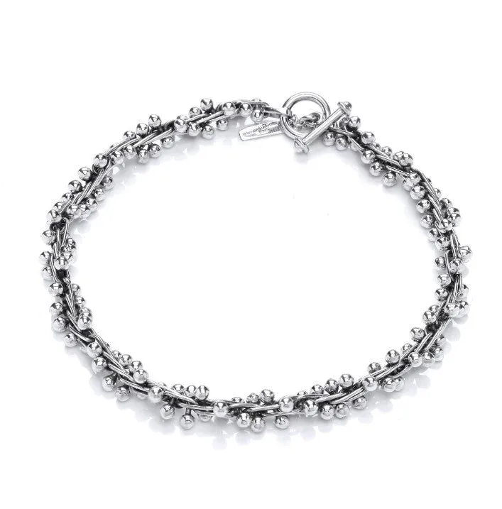 Silver Oxidised Peppercorn Necklace
