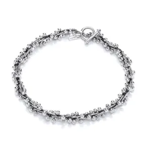 Silver Oxidised Peppercorn Necklace