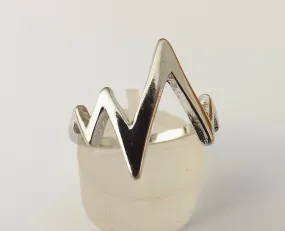 Silver Tone Zigzag Ring (size 7)