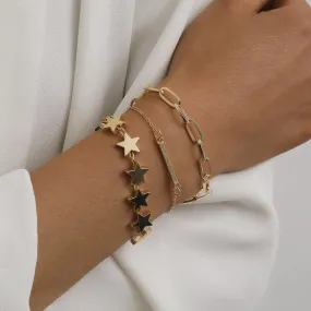 Simple Hip Hop Cross Chain Bracelet Women