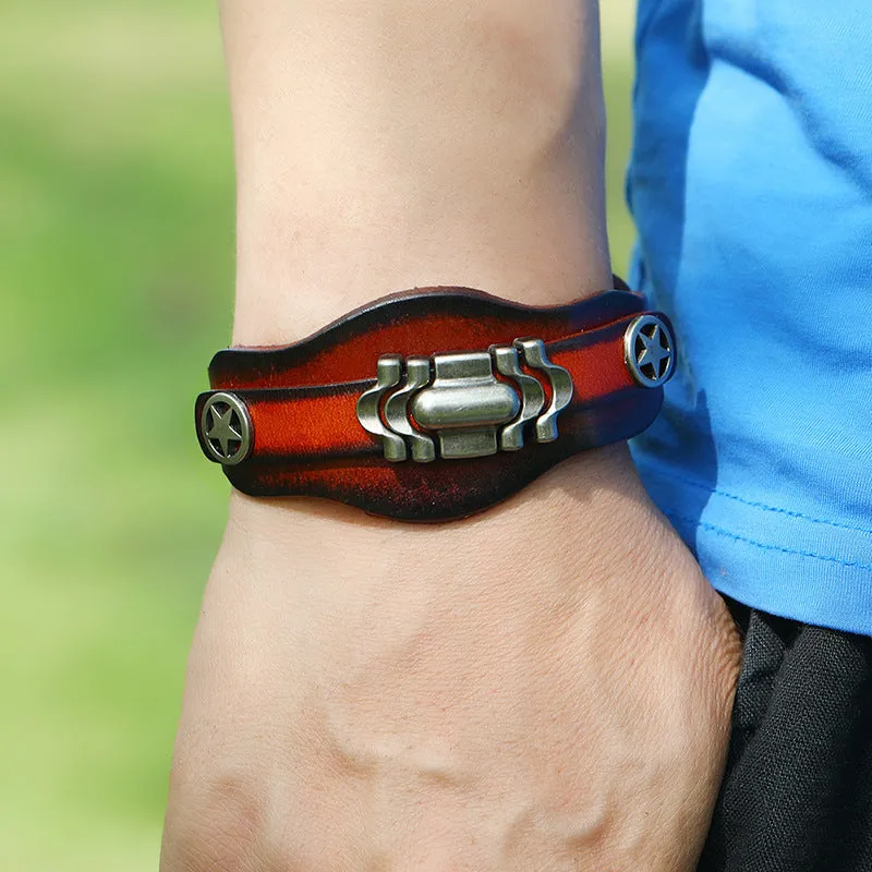 Simple Multi-layer Cowhide Bracelet Men's Jewelry