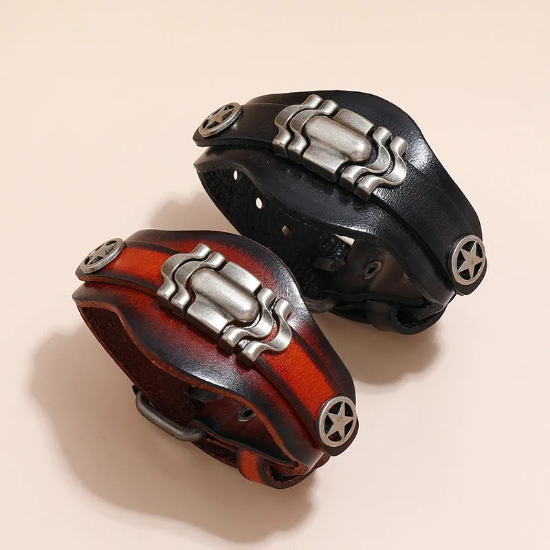 Simple Multi-layer Cowhide Bracelet Men's Jewelry
