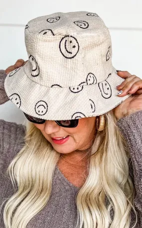 Smile Corduroy Bucket Hat - Final Sale