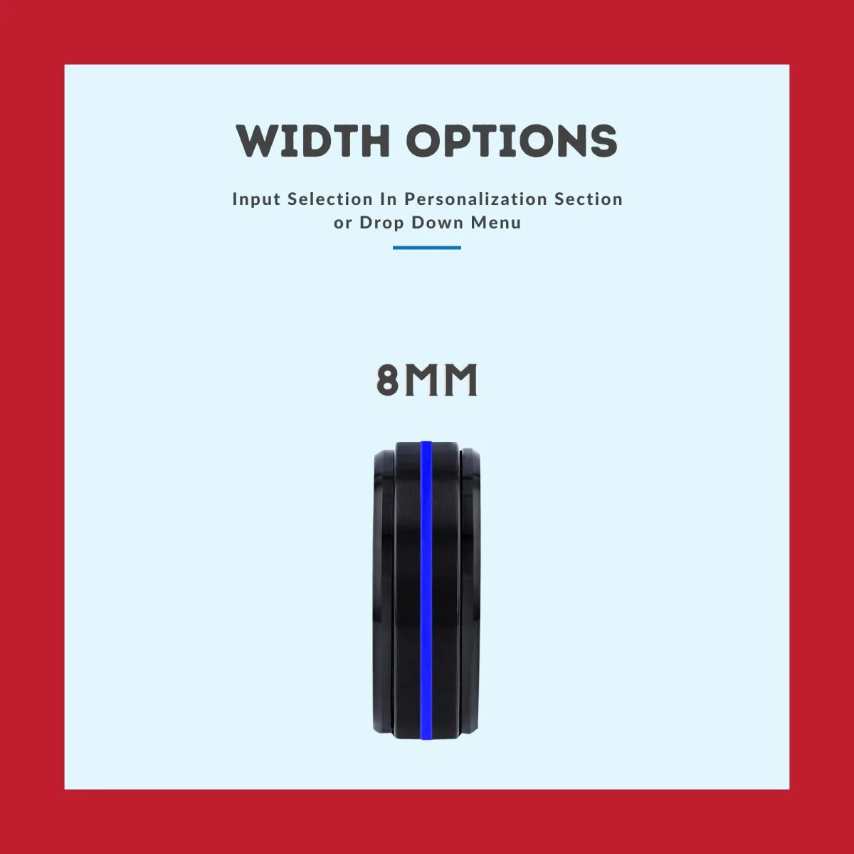 SMISON | Green & Red Wood, Black Tungsten Ring, Blue Groove, Stepped Edge