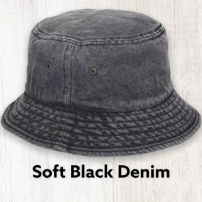 Soft Black Denim Bucket Hat