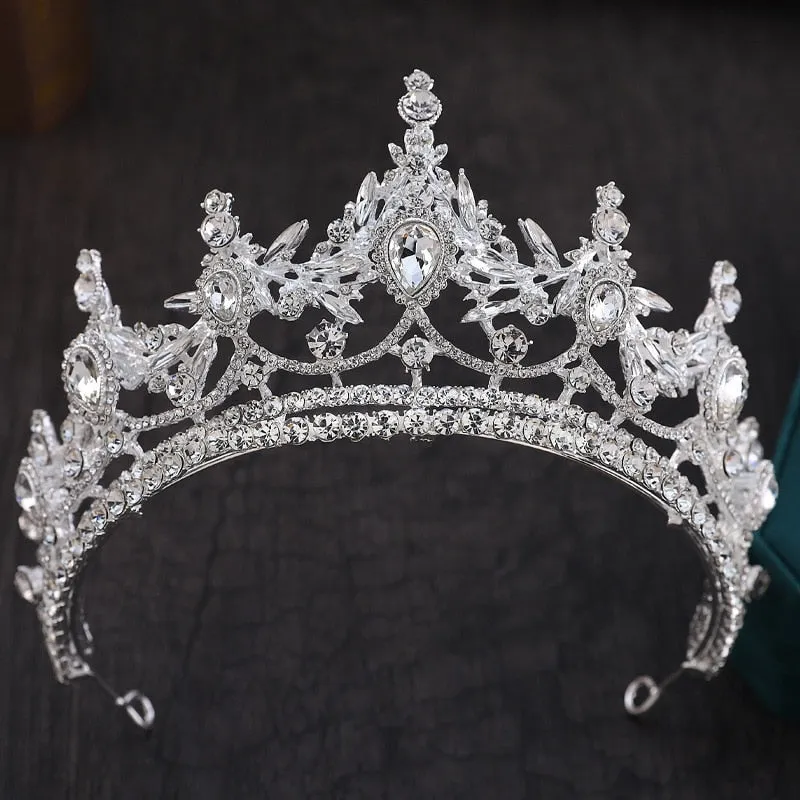 Sparkle Time Rhinestone Bridal Tiara and Jewelry Set-Crown-Earrings-Necklace