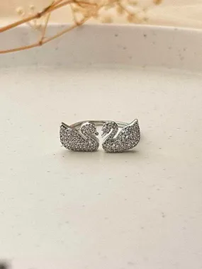 Sparkling Swan Zircon Engagement Ring