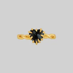 SPRITE. Clawed Heart Gemstone Ring - Gold