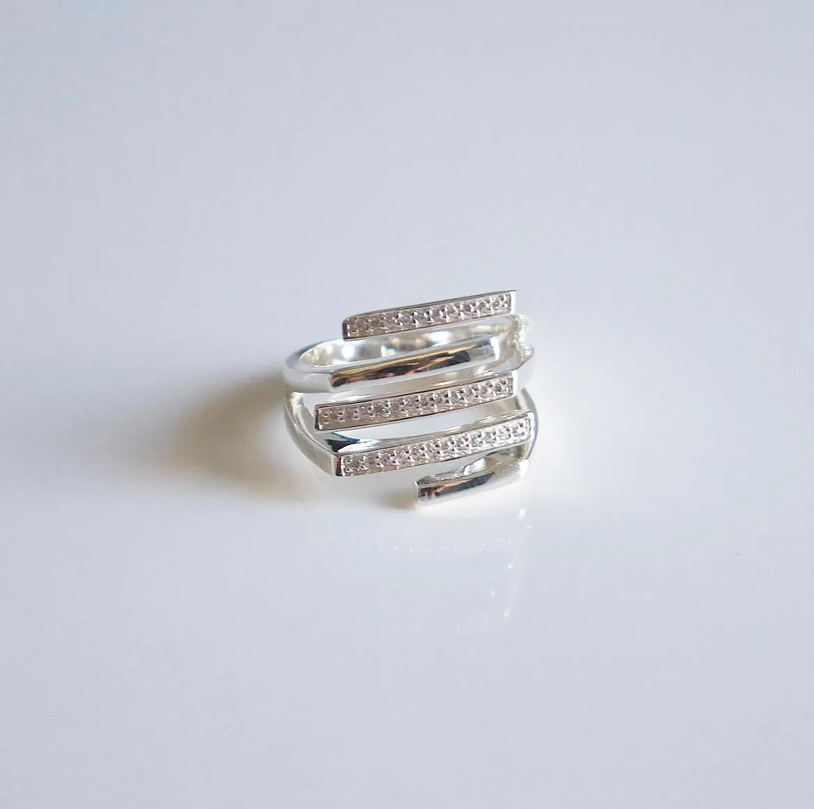 Stacked Sparkle Dinner Statement Ring
