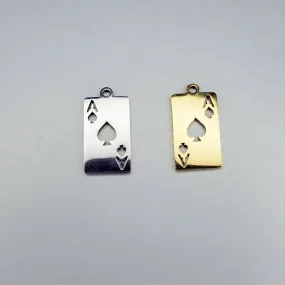 Stainless Steel Poker Card Charm