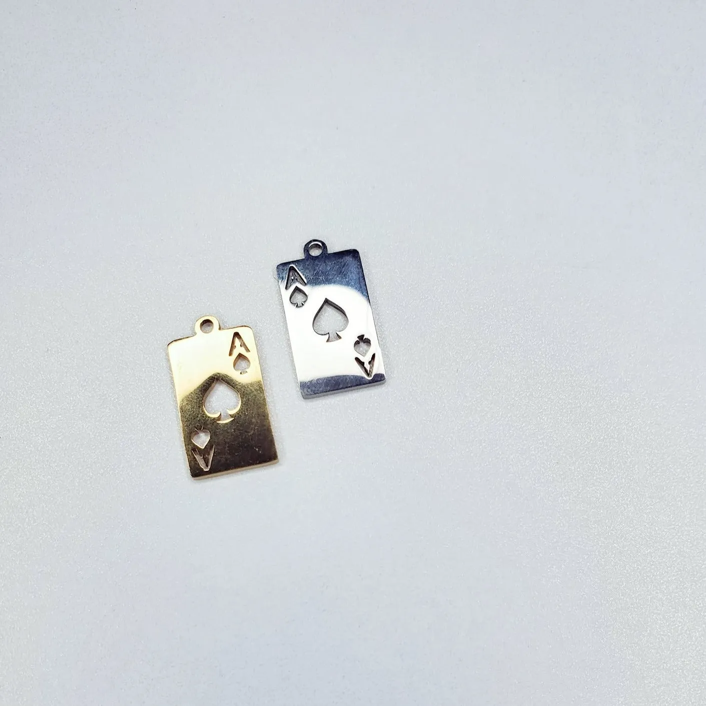 Stainless Steel Poker Card Charm