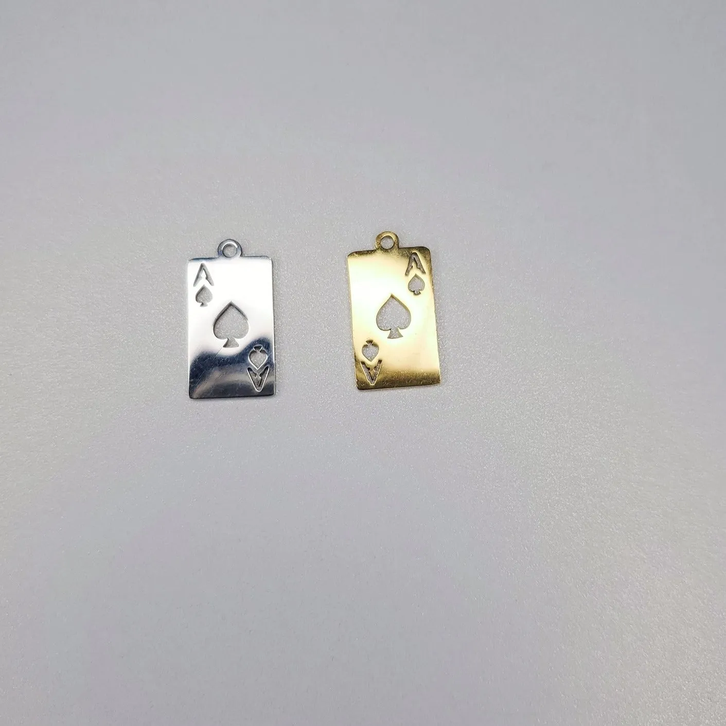 Stainless Steel Poker Card Charm